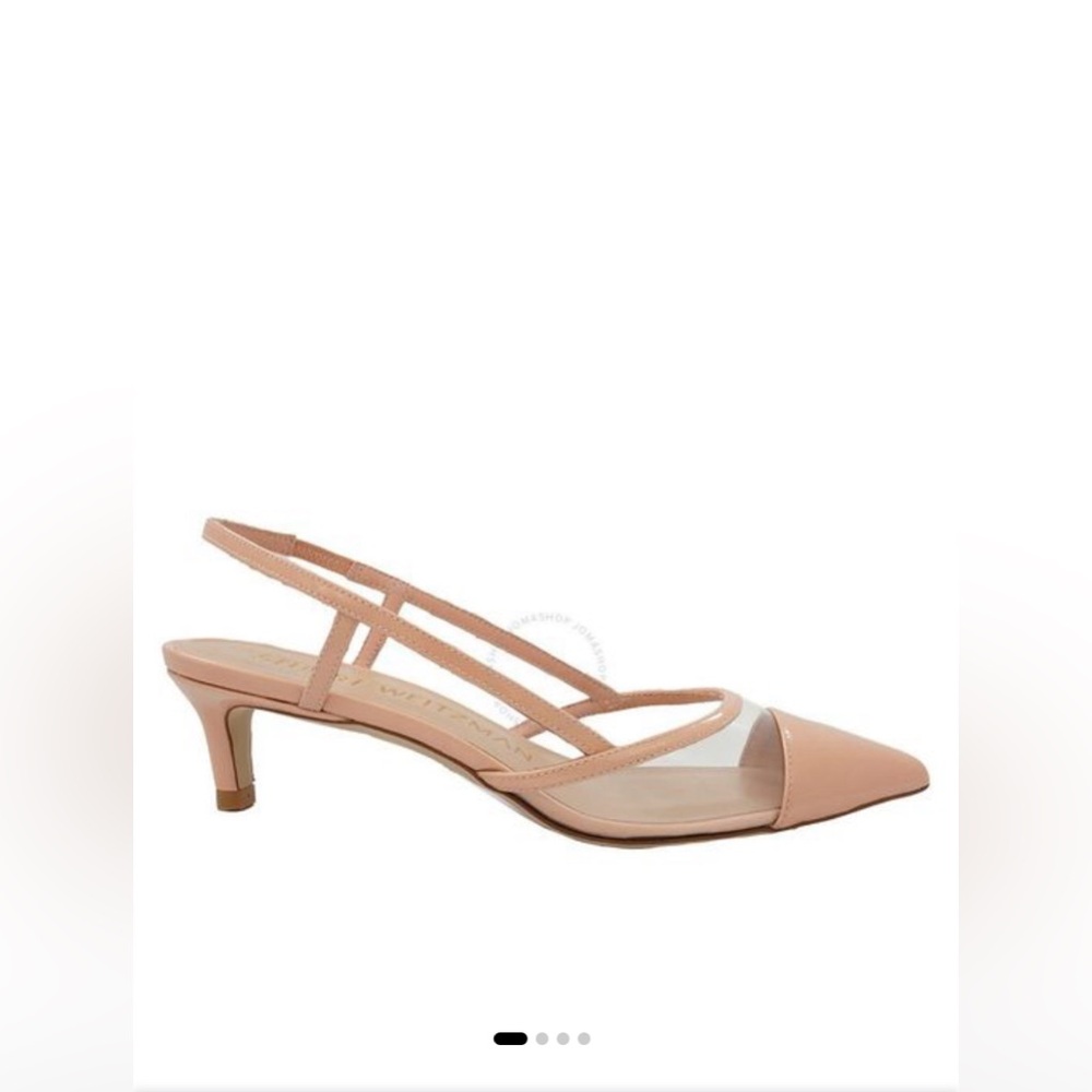 Pre-Owned Stuart Weitzman Women's Pink Poudre Mondrian 50 Slingback Pumps - Picture 3 of 5